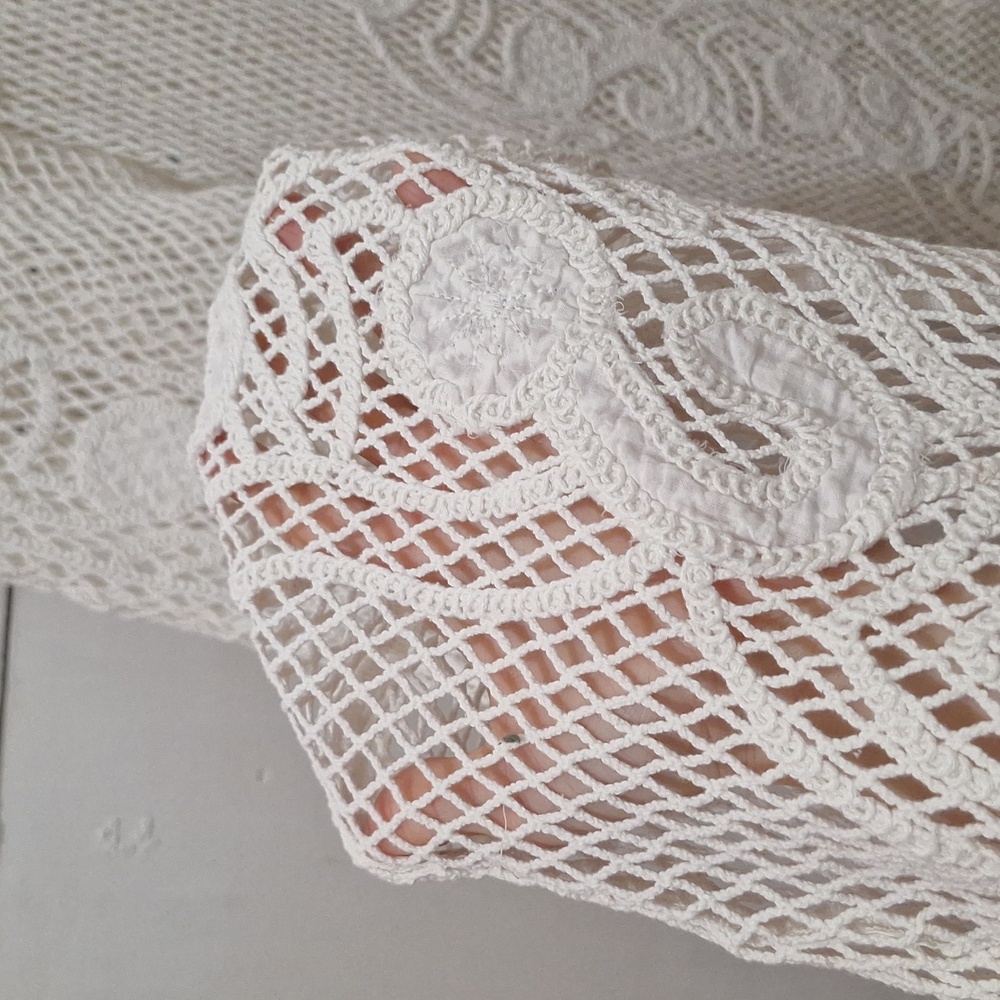 NWT ZARA Oyster White Crochet Pants - Picture 9 of 12